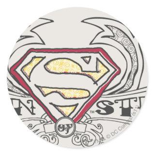 Superman Stylized | Texture Logo Classic Round Sticker