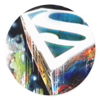 Superman Stylized | Urban Graffiti Logo Classic Round Sticker