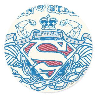 Superman Stylized | Wings and Arms Logo Classic Round Sticker