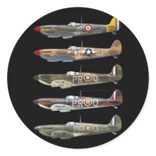 Supermarine Spitfire is a British WW2 fighter Classic Round Sticker