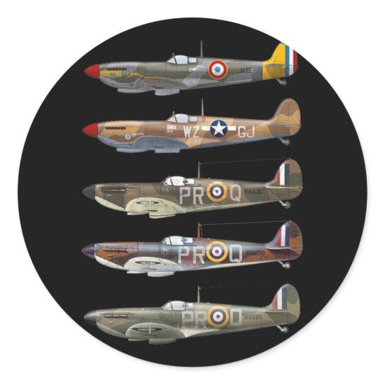 Supermarine Spitfire is a British WW2 fighter Classic Round Sticker