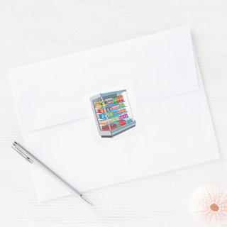 Supermarket Dairy Fridge Square Sticker