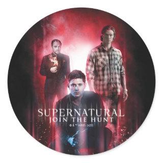 Supernatural Crowley, Dean, and Sam Classic Round Sticker