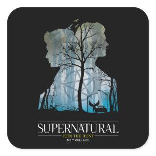 Supernatural Winchester Bros Forest Graphic Square Sticker