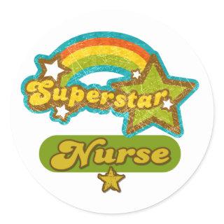 Superstar Nurse Classic Round Sticker