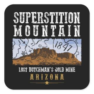 SUPERSTITION MOUNTAINS ARIZONA SQUARE STICKER