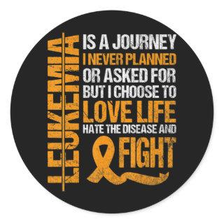 support for Leukemia Awareness orange Ribbon produ Classic Round Sticker