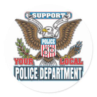 Support Local Police Classic Round Sticker