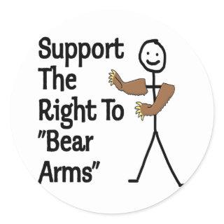 Support The Right To Bear Arms Classic Round Sticker