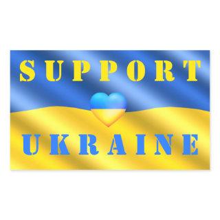 Support Ukraine - Freedom Peace - Flag of Ukraine  Rectangular Sticker