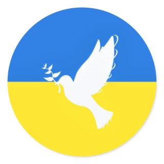 Support Ukraine Sticker Peace Dove Ukrainian Flag