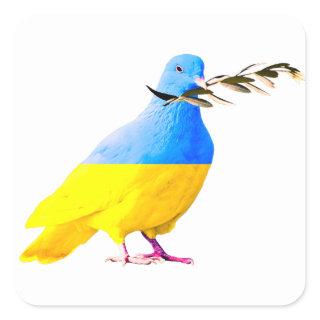 Support Ukraine Sticker Peace Dove Ukrainian Flag