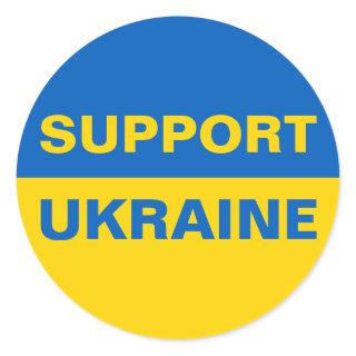 Support Ukraine Ukrainian Flag Classic Round Sticker