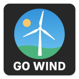 Support Wind Energy – Pro Clean Wind Power Square Sticker