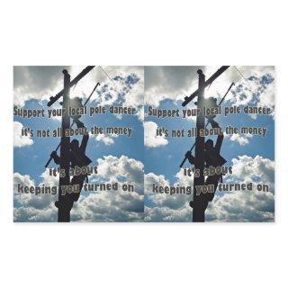 Support your Lineman Rectangular Sticker