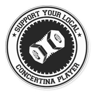 Support Your Local Concertina Player Classic Round Sticker