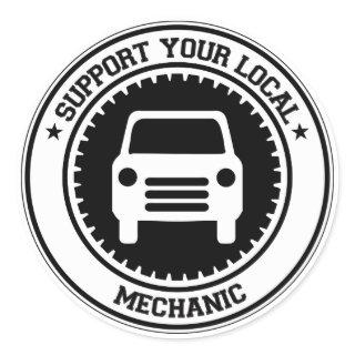 Support Your Local Mechanic Classic Round Sticker