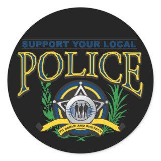 Support Your Local Police Classic Round Sticker