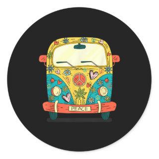 Surf Camping Bus Model Love Retro Peace Hippie Classic Round Sticker