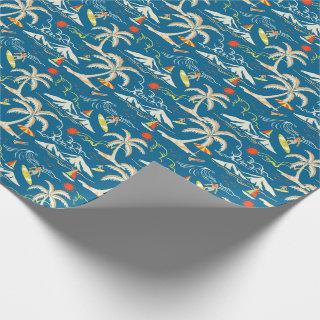 Surf tropical island themed pattern