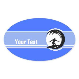 Surfing; Blue Oval Sticker