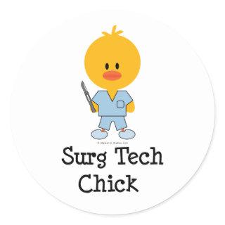 Surg Tech Chick Stickers
 Classic Round Sticker