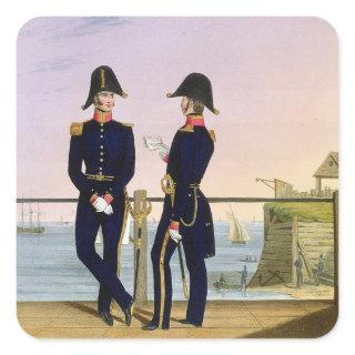 Surgeons, plate 6 from 'Costume of the Royal Navy Square Sticker