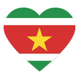 Suriname Flag Heart Sticker