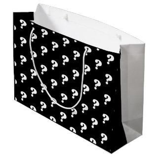 Surprise black & white gift bag with question mark