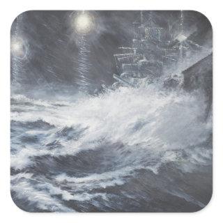 Surprised By Starshell Scharnhorst Battle of Square Sticker
