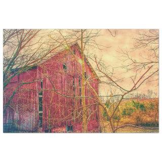 Surreal and Gorgeous Red Barn Tissue Paper