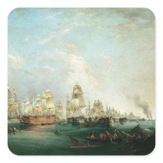 Surrender of the 'Santissima Trinidad to Square Sticker
