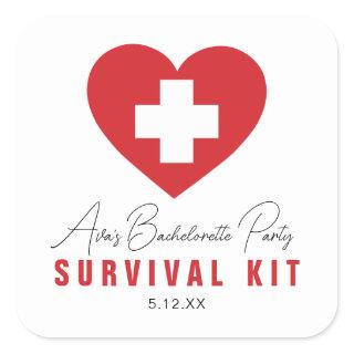 Survival Kit Personalized Favor Square Sticker