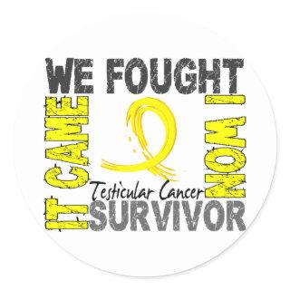 Survivor 5 Testicular Cancer Classic Round Sticker