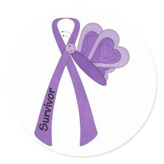 Survivor- Purple Awareness Classic Round Sticker