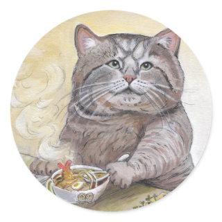 Sushi Cat Tempura Udon Classic Round Sticker