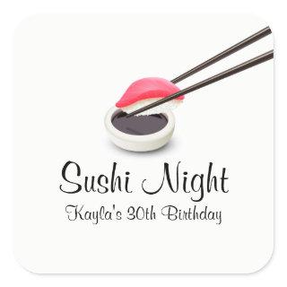 Sushi Night Party Square Sticker