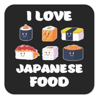 Sushi Noodles Anime Manga Funny Japan Otaku Outfit Square Sticker