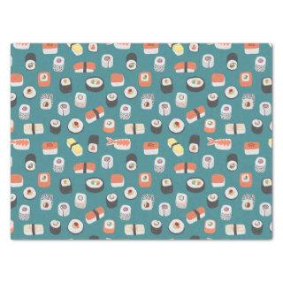 Sushi Pattern Teal Green Tissue Paper