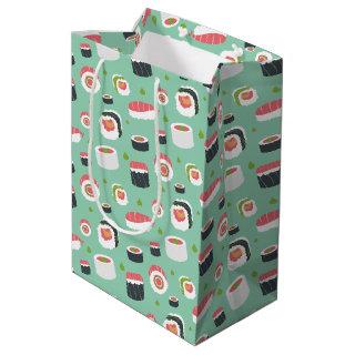 Sushi pieces japanese food pattern design medium gift bag