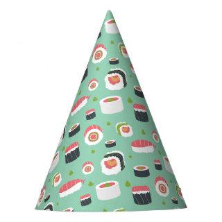 Sushi pieces japanese food pattern design party hat