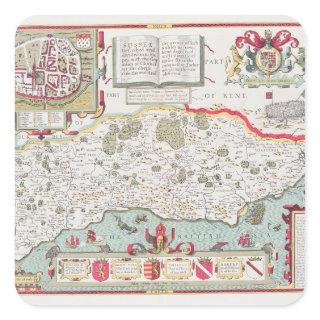 Sussex, engraved by Jodocus Hondius  from John Square Sticker