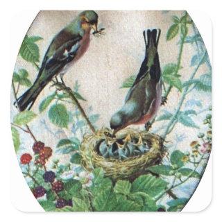 Sustaining the Flock: Capturing Nurturing Parental Square Sticker