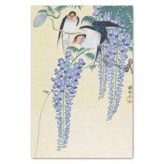 Swallows and Wisteria by Ohara Koson Tissue Paper