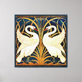 Swan and Rush and Iris, Canvas Print