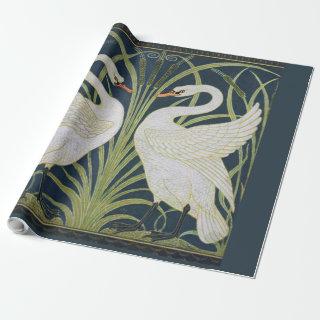 Swan Art Nouveau Two Swans