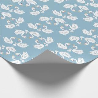 Swan Baby Shower Bird with Crown Co-Ed Blue