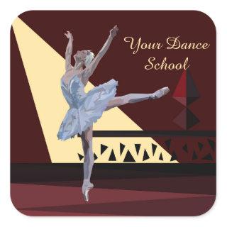 'Swan Lake Ballerina' custom Square Sticker