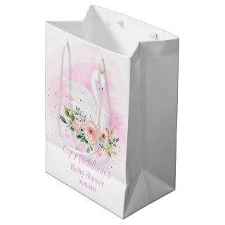 Swan Princess Pink Girl Birthday Baby Shower Medium Gift Bag