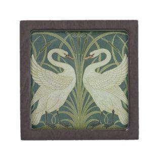 'Swan, Rush and Iris' wallpaper design Jewelry Box